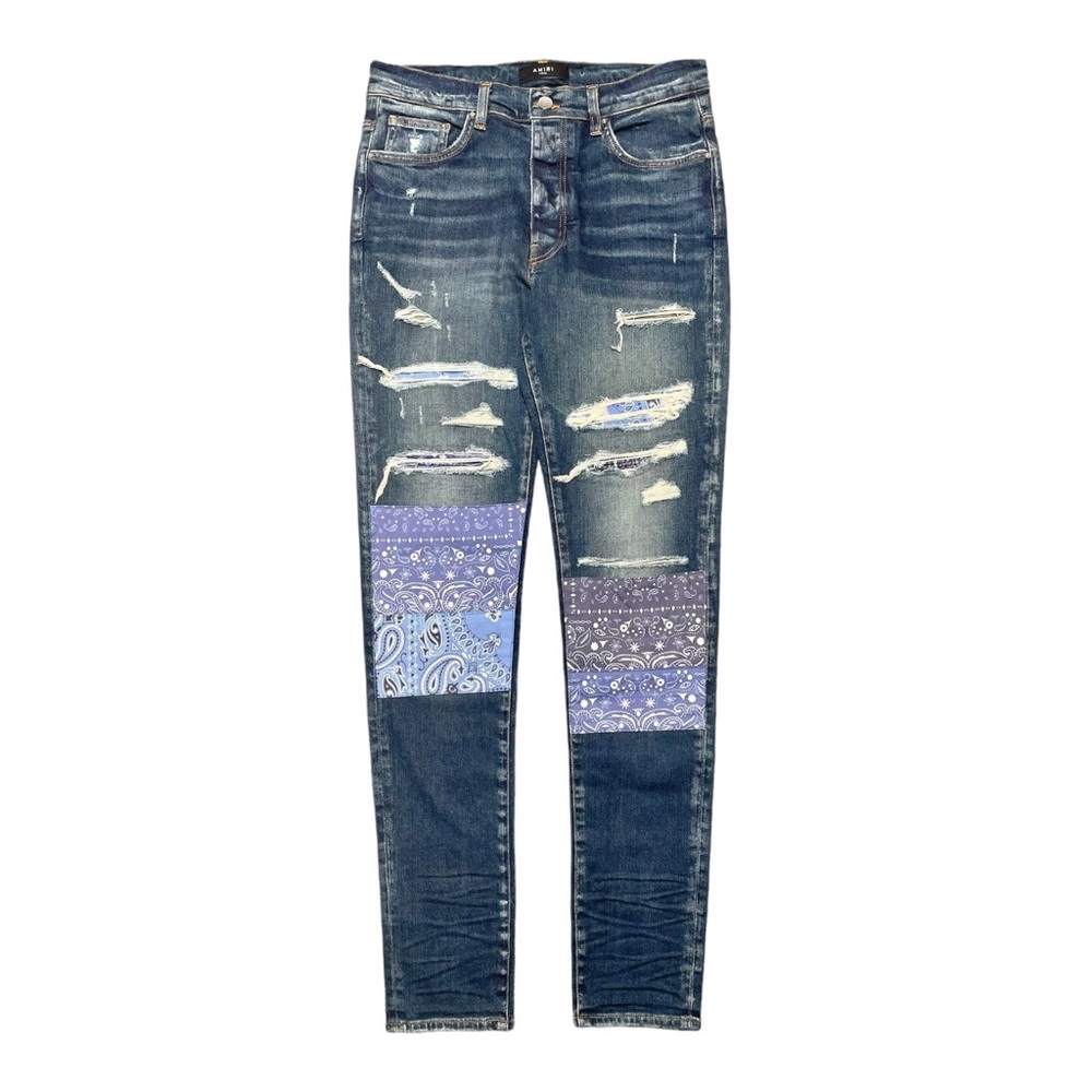 Amiri Vintage Bandana Art Patch Jeans